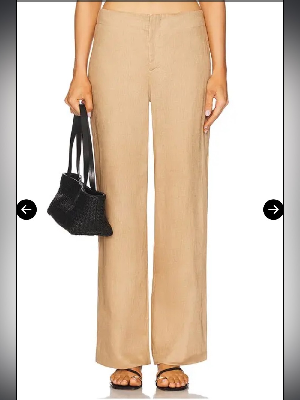NWT Bardot Sz US 10 Balia Hipster 100% Linen Wide Leg Pants in Latte Ret $139!